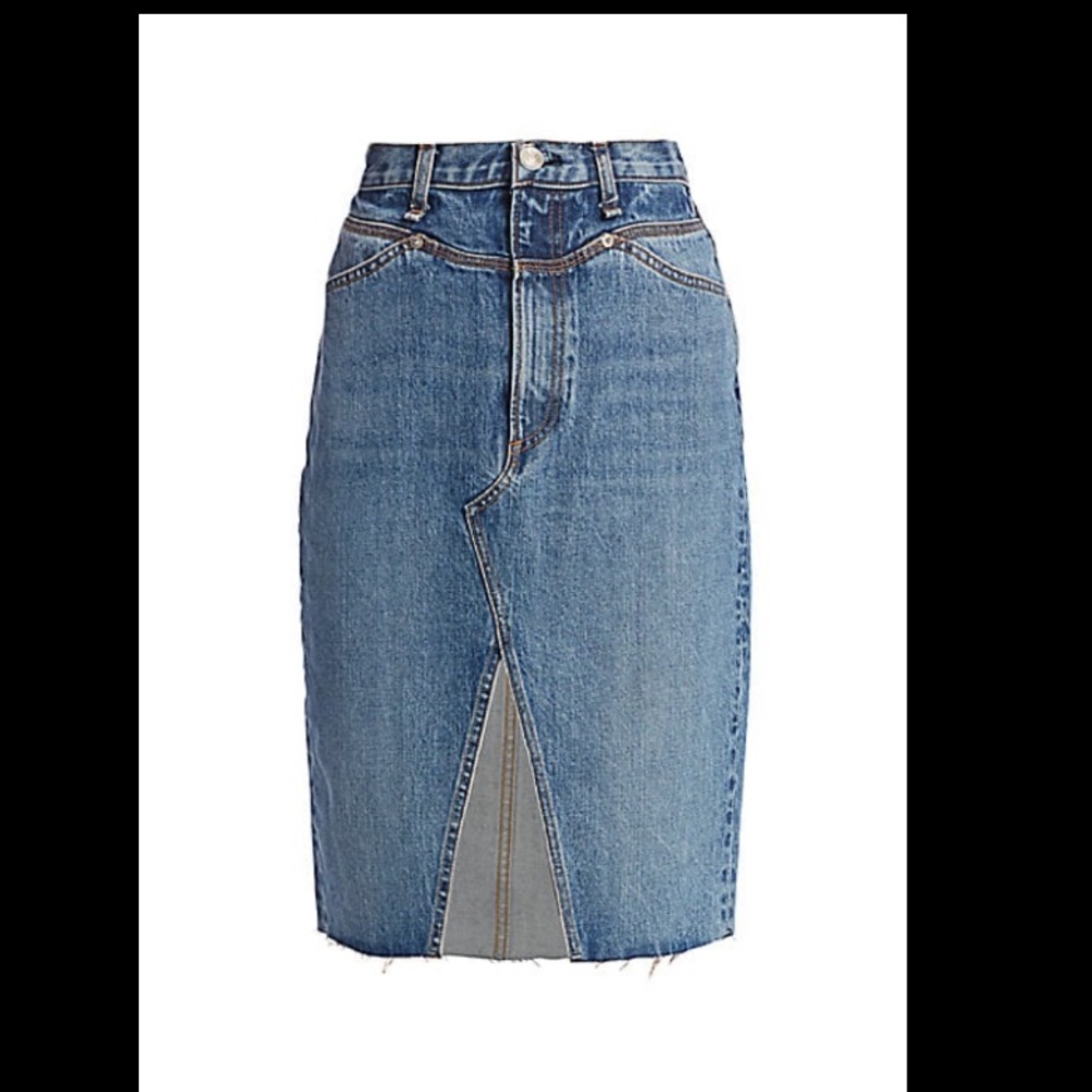 rag & bone jade denim skirt - Picture 2 of 4